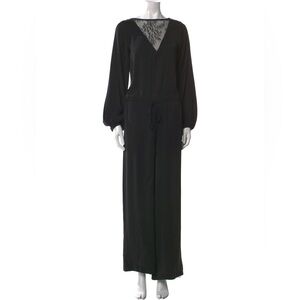 NWT ALEXIS Klara Jumpsuit With Lace Panel Silk
black size small